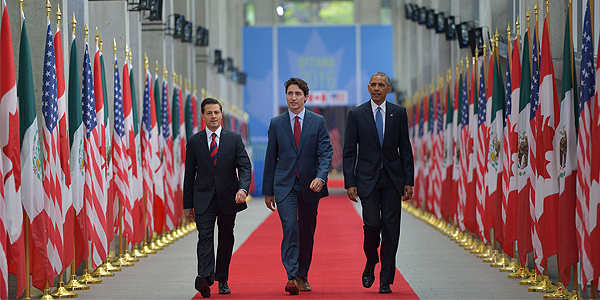 Last North American Summit, with Peña Nieto, Trudeau and Obama, held in Canada in June 2016.