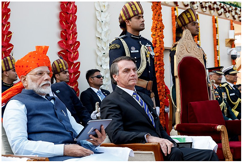 visit Bolsonaro with Indian Prime Minister Narendra Modi during an official visit to New Delhi in late January [Alan Santos, PR] [Alan Santos, PR].