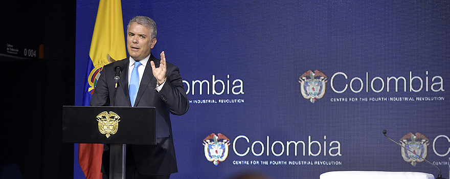 Colombian President Iván Duque at a public event [Efraín Herrera-Presidencia].