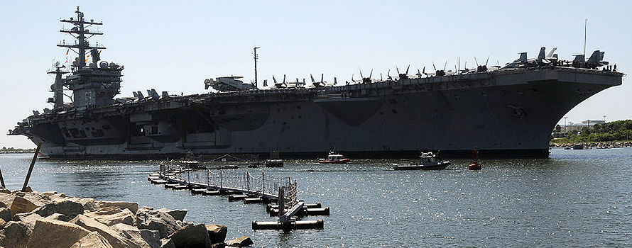 USS Dwight D. Eisenhower arriving in 2010 at Mayport, Florida [US Navy].