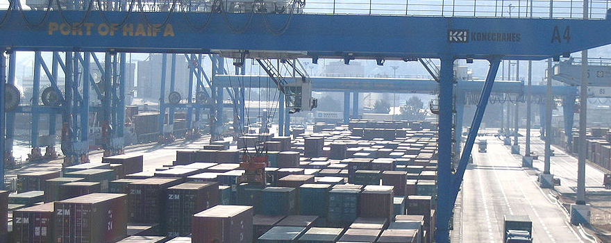 management container port in the port of Haifa, northern Israel [Wikipedia].