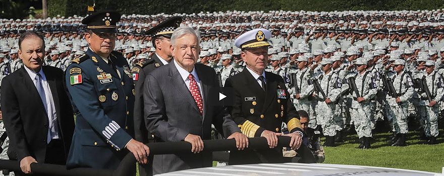 The Mexican president at the launch of the National Guard in June 2019 [Gov. of Mexico].
