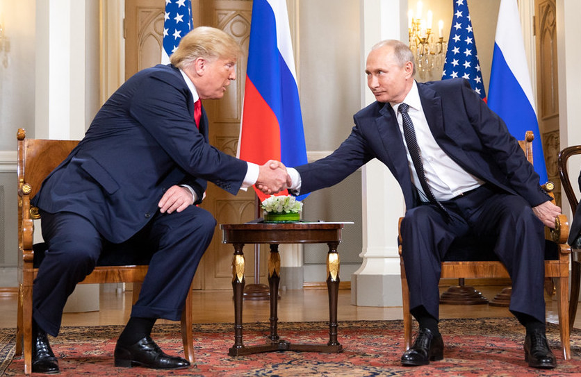 Donald Trump and Vladimir Putin, July 2018 [Shealah Craighead].
