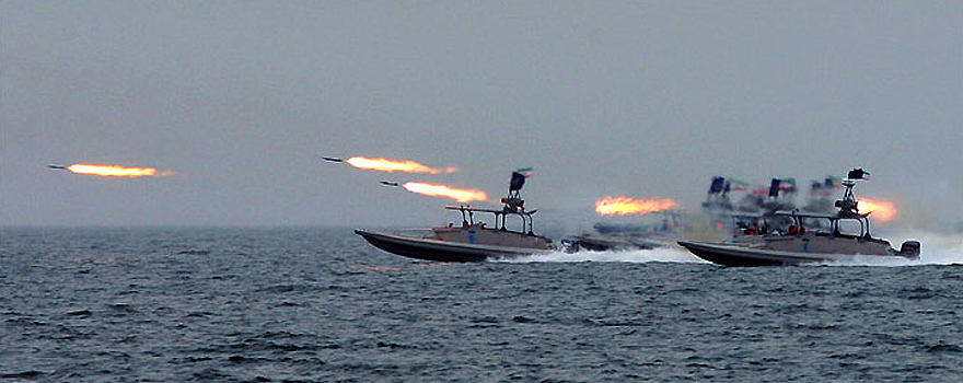 Revolutionary Guard Commando Naval Exercises in the Strait of Hormuz in 2015 [Wikipedia].