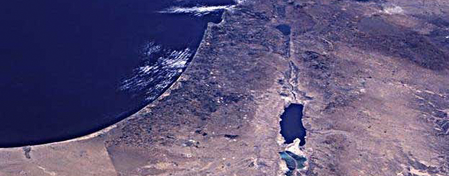 Satellite imagery of the Jordan River [NASA].
