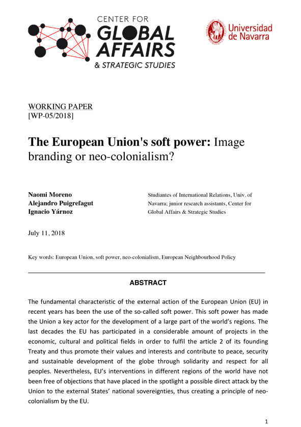 The European Union's soft power: Image branding or neo-colonialism 