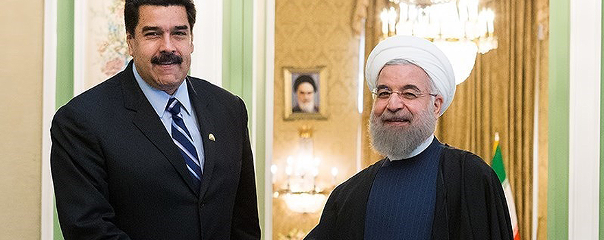 Nicolás Maduro and Iranian President Hassan Rouhani at meeting in Tehran in 2015 [Hossein Zohrevand, Tasnim News Agency].