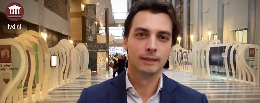 Thierry Baudet, in an advertisement for his party, Forum for Democracy (FVD).
