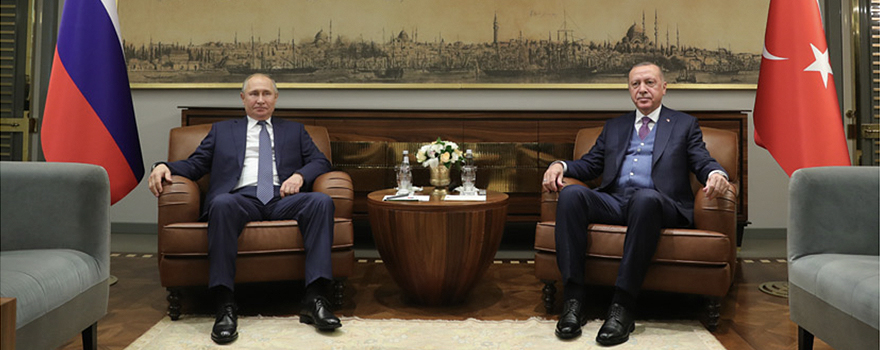 meeting between the presidents of Turkey and Russia in Istanbul in January 2020 [Turkish Presidency].