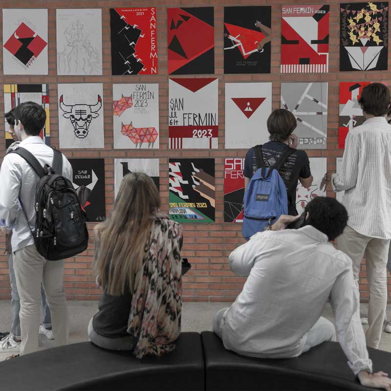 exhibition of San Fermin posters in the School
