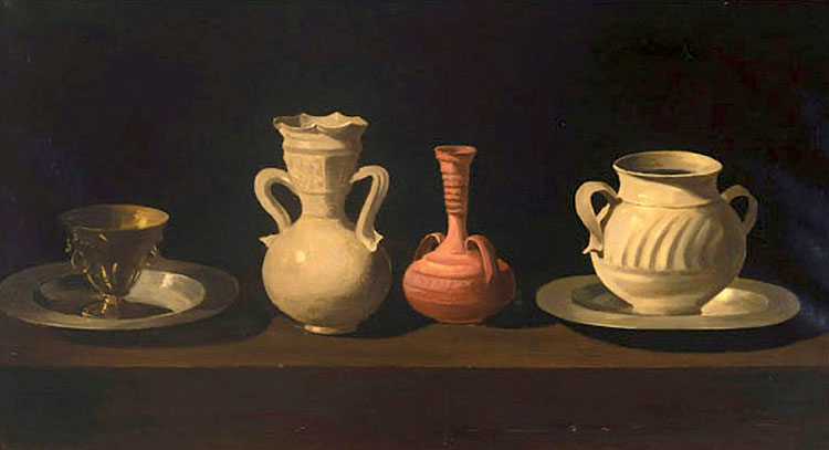 Still life with pots and pans. Elena Goicoechea, 1949