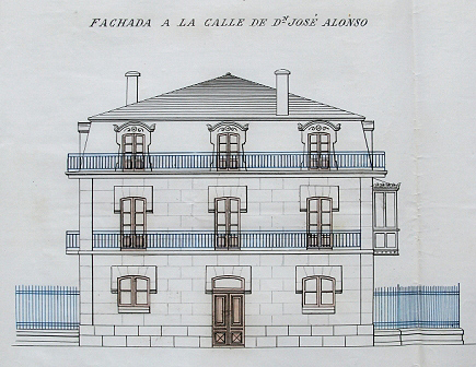 Detail of the facade facing José Alonso street.