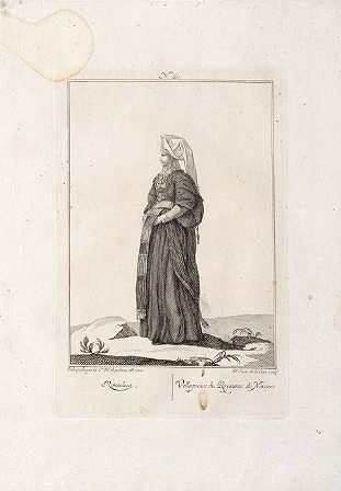 Roncalesa (Collection of Spanish Costumes), engraving by Juan de la Cruz on a drawing by María Agustina de Azcona.
