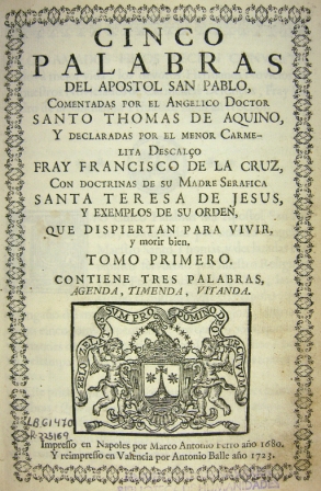 Fray Francisco de la Cruz Five words of St. Paul the Apostle...