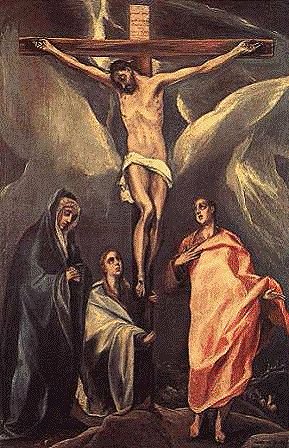 Christ on the cross with the two Marys and St. John, El Greco, 1588