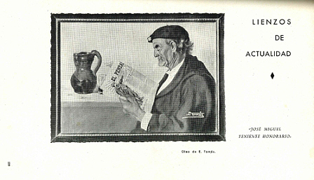 Publication of Emeterio Tomás Herrero's painting in the magazine Vida Vasca, 1940.
