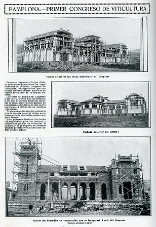 Villava. State of the works of the palace and Besta-Jira in March 1912 (La Hormiga de Oro, photos Roldán e Hijo).