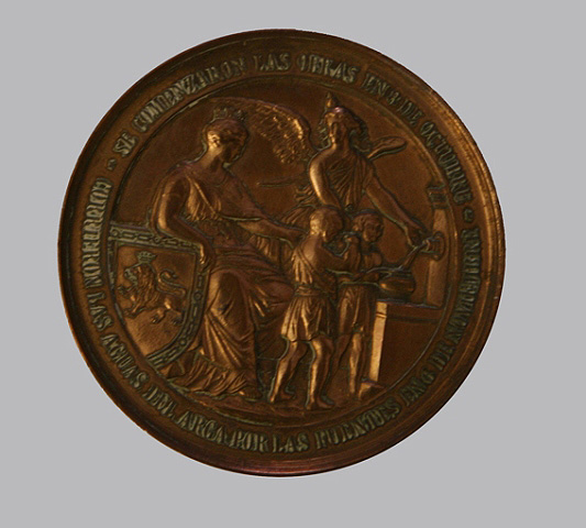 Medal commemorating the raising of the waters of the Arga (1876)