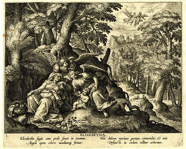 Engraving of the Death of Saint Elizabeth by Adriaen Collaert