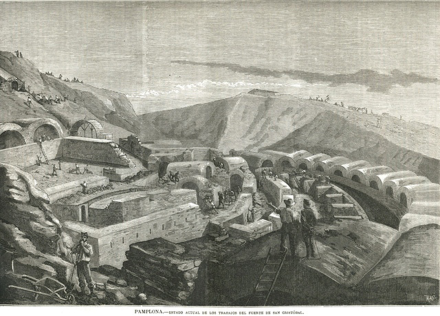 Plate 2: Pamplona - Current state of work on the Fort of San Cristóbal (Masi). La Ilustración Militar: revista literaria, científica y artística, Madrid, March 1882, no. 18, p. 301.