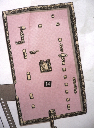 Plan of the building that housed the taurobolio (Photo: Panel of the villa of Arellano. Gabinete Trama).