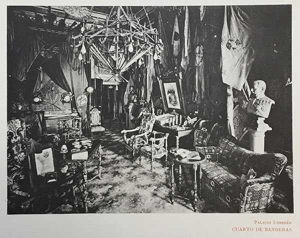 Banderas' room in The Dukes of Madrid at the Loredan Palace (Venice). 1907