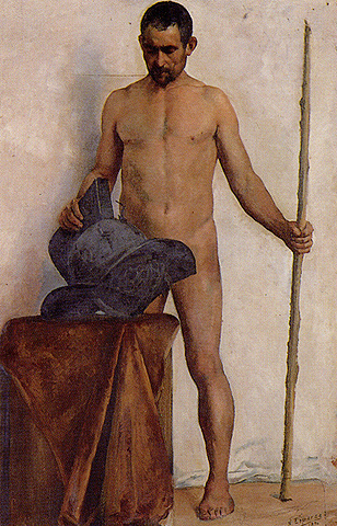Nicolás Esparza, "Nude Warrior", 1894. Collection of the Museum of Navarra