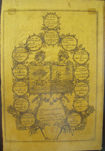 Title page of the noble title of the Larramendi-Octavio de Toledo family, Pamplona, 1774. José de Estepillo. Private collection