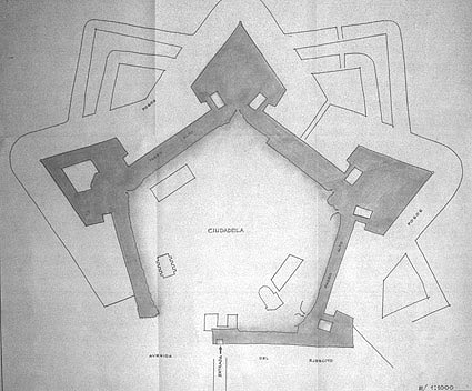 Plan of the citadel of Pamplona after the demolition of the walls