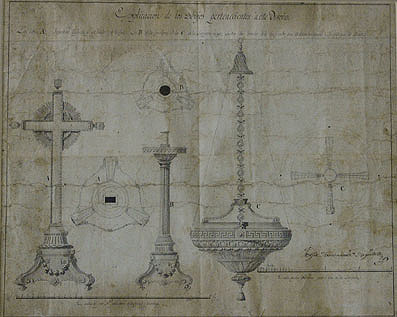 design for silver pieces, ca. 1800, by José de Armendáriz Pamplona. Private collection