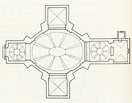 Plan of the Basilica of Our Lady of Milagro sponsorship Pedro de Aguirre, 1699