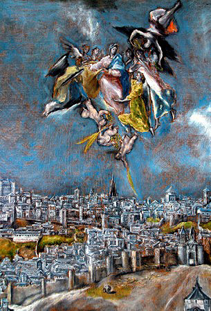 El Greco, View and map of Toledo. Detail