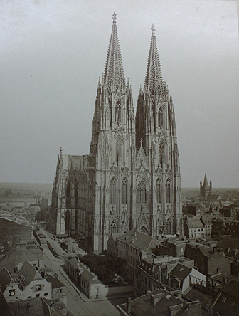 View of the Cologne Cathedral. Albumen paper. c. 1890. Anonymous. 