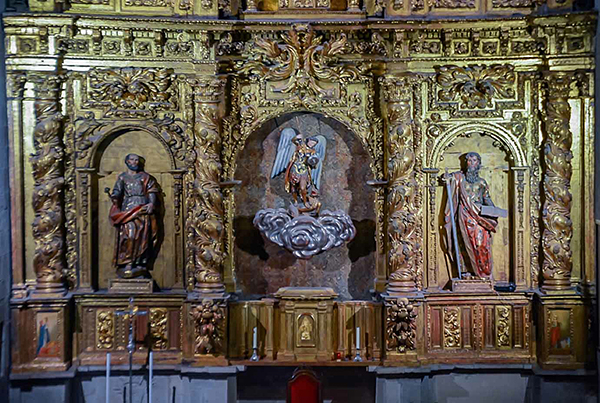 First section of the main altarpiece in Larraga, by Fermín de Larrainzar, 1696-99. Photo I. Yoldi