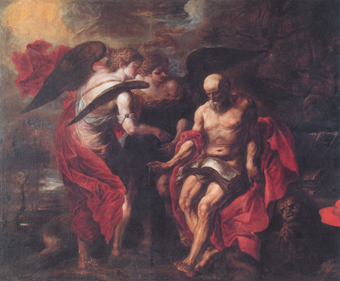 Vicente Berdusán, Saint Jerome comforted by Angels, 1684. Daroca (Zaragoza)