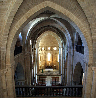 Irache Monastery. Interior of the central nave