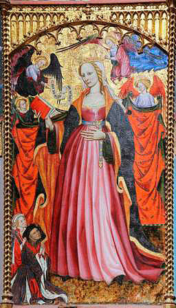 Virgen de la Esperanza with Don Francisco Villaespesa and Doña Isabel de Ujué.  Bonanat Zahortiga, 1412