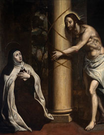 Canvas of Saint Theresa with Christ at the Carmelite column