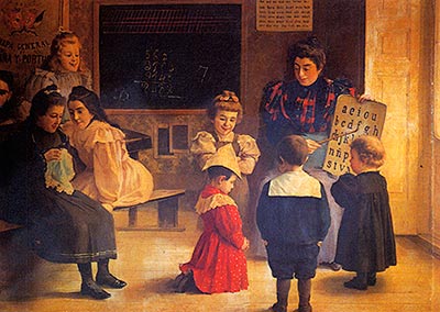 Nicolás Esparza, "At School", 1899