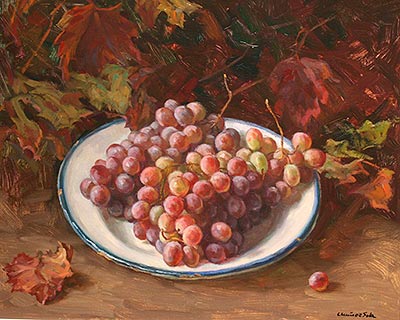 César Muñoz Sola, "Still life with grapes".