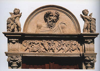 Estella. Palace of the San Cristóbal family. 16th century. Detail of the balcony with the representation of the labours of Hercules.