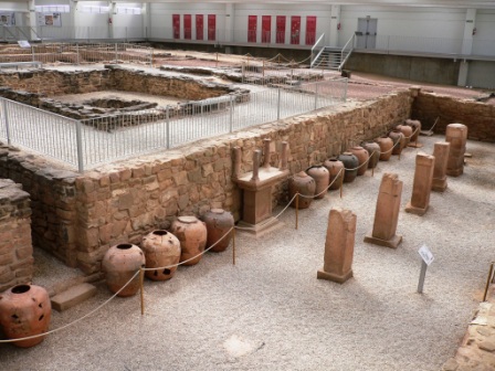 View of the wine cellar of the Roman villa of Arellano