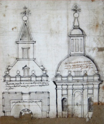 Original design for the tower of the monastery of Irache, by Juan González de Sisniega, c. 1602.