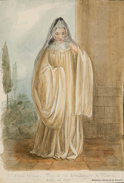 Portrait of Mother Ángela Urtasun, nun of Tulebras, attributed to Valentín Carderera, second quarter of the 19th century. Photograph Library Services Nacional.