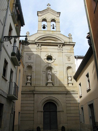 Façade of the church of the convent of Carmelitas Descalzas in Pamplona.