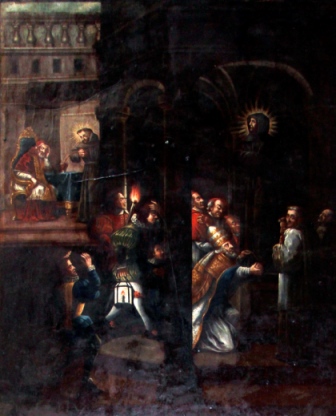 Pope Nicholas V finds the body of Saint Francis