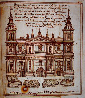 project for the façade of the cathedral of Pamplona by the master builder Vicente de Arizu