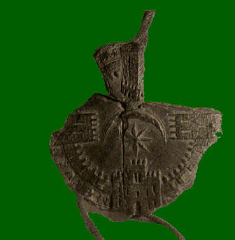 Waxy seal of the Burgo de San Cernin. Document from 1294