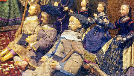 Beggars and widows in the nativity scene of the Augustinian Recollect Nuns of Pamplona