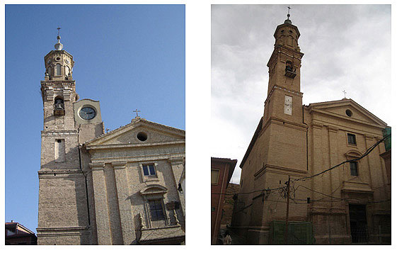 Condition of the tower and façade of the church before and after restoration